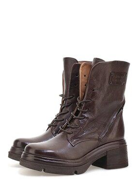 A.S.98 Eugene Brown Leather Zipper Casual Dress Boots